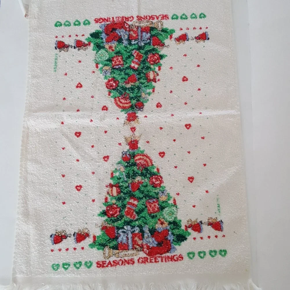Holiday Kitchen Towel Christmas Tree Season's Greetings *AS IS*